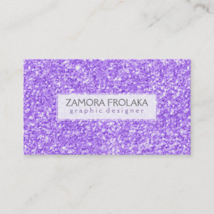 Paarse faux glitter modern design visitekaartje