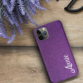 Paarse faux glitter mooie sparkly leuke naam Case-Mate iPhone case