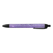 Paarse Faux Glitter Name Zwarte Inkt Pen (Bodem)