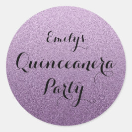 Paarse Faux Glitter Ombre Quinceanera Sticker
