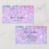 paarse faux glitter opaal mineraal visitekaartje (Voorkant / Achterkant)