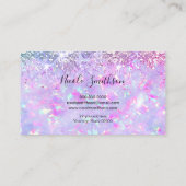 paarse faux glitter opaal mineraal visitekaartje (Achterkant)