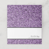 Paarse Faux Glitter Place Card Plaatskaartje (Buitenkant ongevouwen)