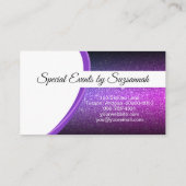 Paarse Faux Glitter Professional Photo QR Code Visitekaartje (Achterkant)