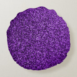Paarse Faux Glitter Round Sierkussen Rond Kussen