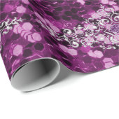 Paarse Faux Glitter Silver Jewel Design Cadeaupapier (Rol Hoek)