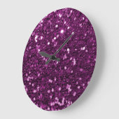 Paarse Faux Glitter Sparkles Grote Klok (Hoek)