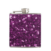 Paarse Faux Glitter Sparkles Heupfles (Voorkant)