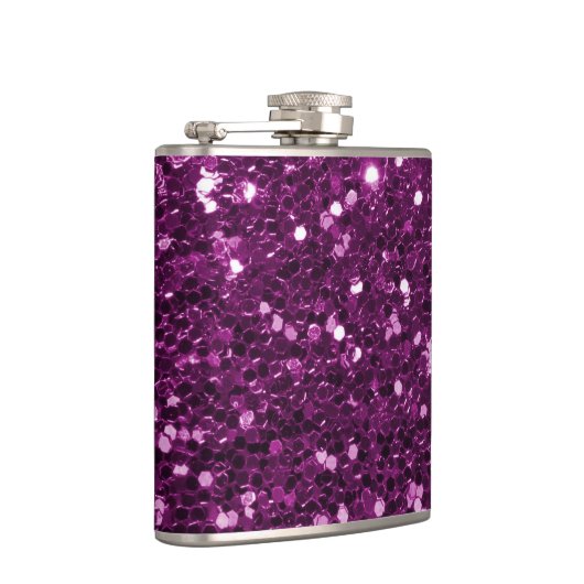 Paarse Faux Glitter Sparkles Heupfles (Rechts)