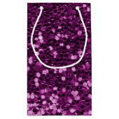 Paarse Faux Glitter Sparkles Klein Cadeauzakje (Achterkant)