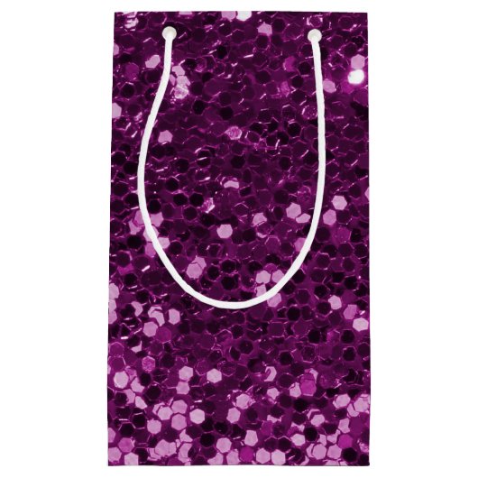 Paarse Faux Glitter Sparkles Klein Cadeauzakje (Voorkant)