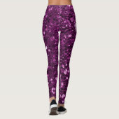 Paarse Faux Glitter Sparkles Leggings (Achterkant)