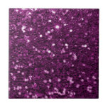 Paarse Faux Glitter Sparkles Tegeltje<br><div class="desc">Glamoureus grote paarse faux glitter.
Let op:  Dit zijn platte grafische afbeeldingen - geen verhoogde onderdelen.</div>