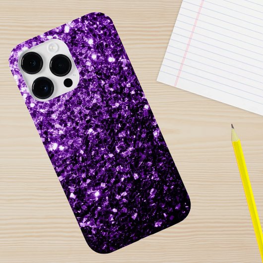 Paarse faux glitter sprankelt bling Case-Mate iPhone case
