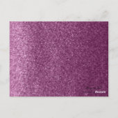 Paarse Faux Glitter Table Kaart (Achterkant)