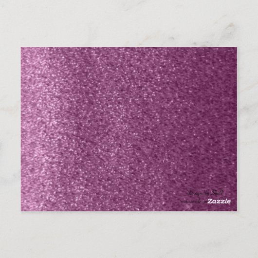 Paarse Faux Glitter Table Kaart (Achterkant)