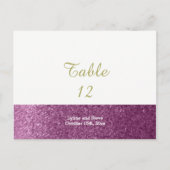 Paarse Faux Glitter Table Kaart (Voorkant)