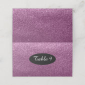 Paarse Faux Glitter Table Seating Numbers Plaatskaartje (Buitenkant ongevouwen)