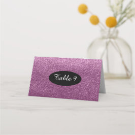 Paarse Faux Glitter Table Seating Numbers Plaatskaartje
