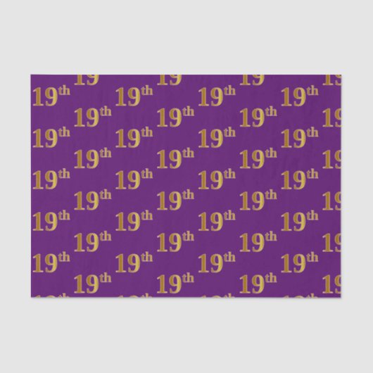 Paarse, Faux Gold 19e (negentiende) gebeurtenis Tissuepapier (Voorkant)
