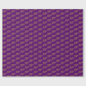 Paarse Faux Gold 25th (25th) Event Cadeaupapier (Vlak)