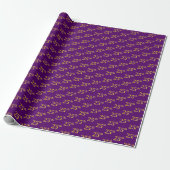 Paarse Faux Gold 25th (25th) Event Cadeaupapier (Uitgerold)