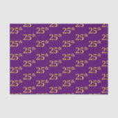 Paarse Faux Gold 25th (25th) Event Tissuepapier (Voorkant)