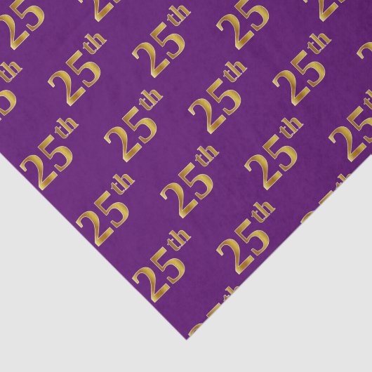 Paarse Faux Gold 25th (25th) Event Tissuepapier (Detail)