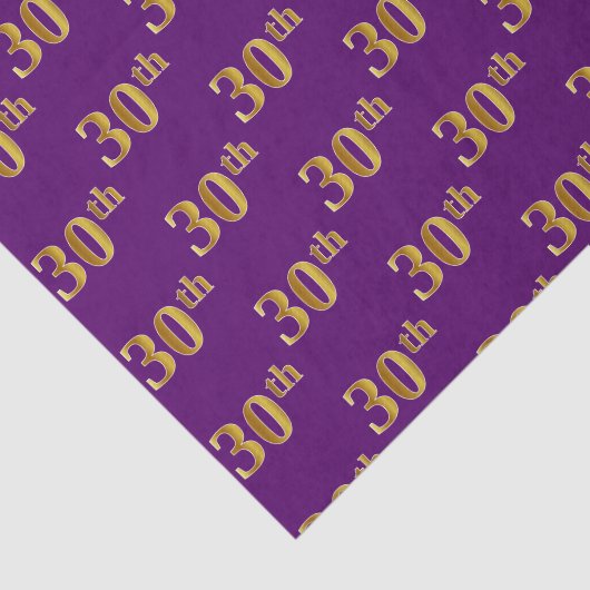 Paarse, Faux Gold 30ste (dertigste) Evenement Tissuepapier (Detail)