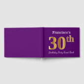 Paarse Faux Gold 30th Birthday Party; Aangepaste n Gastenboek (Volledig)