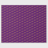 Paarse, Faux Gold 35th (Vijfendertigste) gebeurten Cadeaupapier (Vlak)