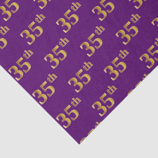 Paarse, Faux Gold 35th (Vijfendertigste) gebeurten Tissuepapier (Detail)