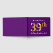 Paarse Faux Gold 39th Birthday Party; Aangepaste n Gastenboek (Volledig)