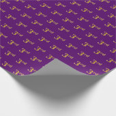 Paarse, Faux Gold 3e (derde) evenement Cadeaupapier (Hoek)