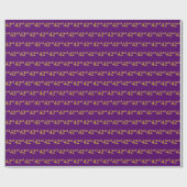 Paarse Faux Gold 42e (42e) gebeurtenis Cadeaupapier (Vlak)
