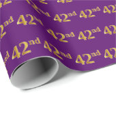 Paarse Faux Gold 42e (42e) gebeurtenis Cadeaupapier (Rol Hoek)