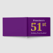 Paarse Faux Gold 51st Birthday Party; aangepaste n Gastenboek (Volledig)