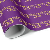 Paarse, Faux Gold 53e (53e) gebeurtenis Cadeaupapier (Rol Hoek)