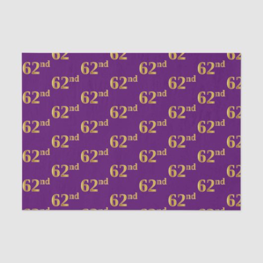 Paarse Faux Gold 62e (62e) gebeurtenis Tissuepapier (Voorkant)
