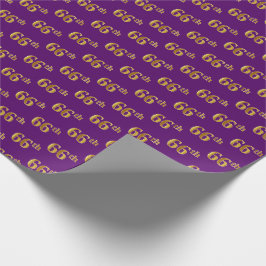 Paarse Faux Gold 66e (66e) gebeurtenis Cadeaupapier