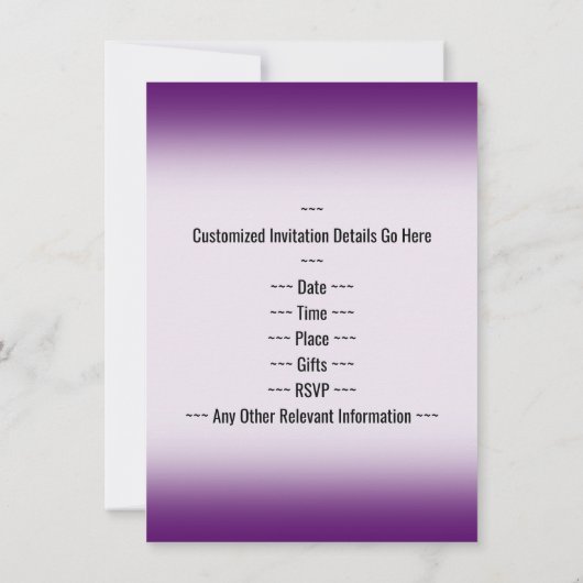 Paarse, Faux Gold 70ste verjaardagsviering + naam Kaart (Achterkant)