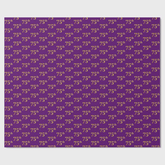 Paarse, Faux Gold 75e (vijfenzeventig) gebeurtenis Cadeaupapier (Vlak)