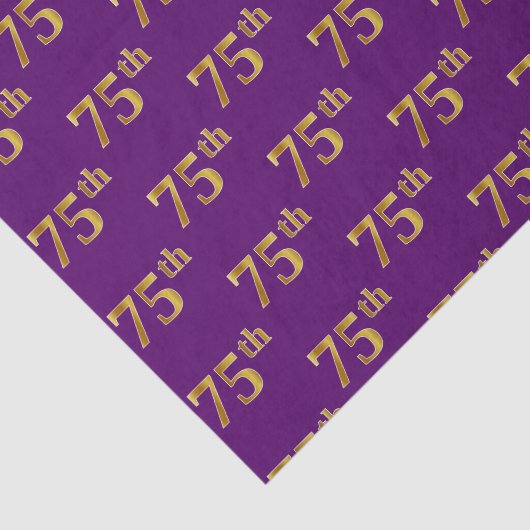 Paarse, Faux Gold 75e (vijfenzeventig) gebeurtenis Tissuepapier (Detail)
