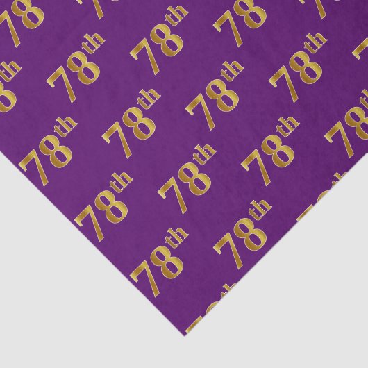 Paarse Faux Gold 78e (achtenzeventig) gebeurtenis Tissuepapier (Detail)