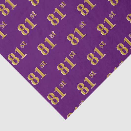 Paarse Faux Gold 81st (81ste) gebeurtenis Tissuepapier (Detail)