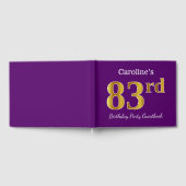 Paarse Faux Gold 83rd Birthday Party; eigen naam Gastenboek (Volledig)