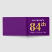 Paarse Faux Gold 84th Birthday Party; Eigen naam Gastenboek (Volledig)