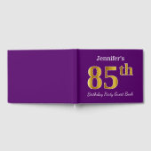 Paarse Faux Gold 85th Birthday Party; Eigen naam Gastenboek (Volledig)