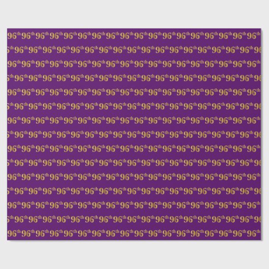 Paarse Faux Gold 96th (negenennegentig) Event Cadeaupapier (Vlak)