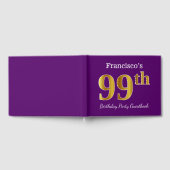 Paarse Faux Gold 99th Birthday Party; Aangepaste n Gastenboek (Volledig)